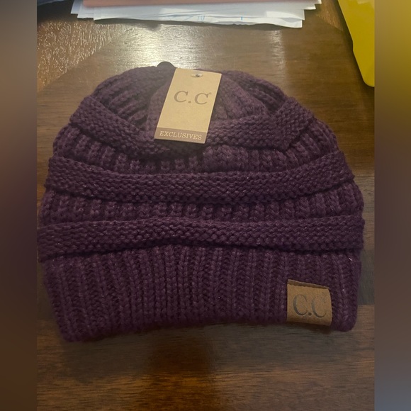 CC Boutique Accessories - NWT CC beanie hat dark purple